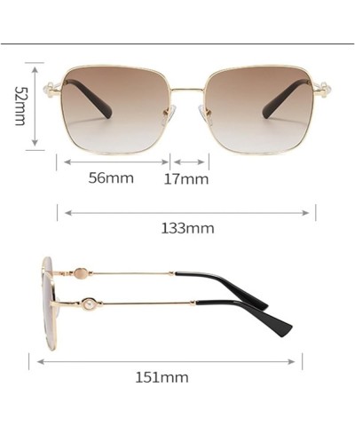 Square Metal Women Outdoor Decorative Sunglasses Gift (Color : C, Size : 1) 1 D $15.92 Designer