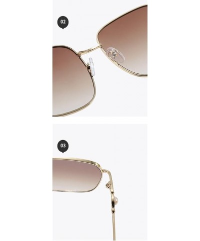 Square Metal Women Outdoor Decorative Sunglasses Gift (Color : C, Size : 1) 1 D $15.92 Designer