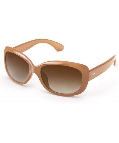 Graceful Square Sunglasses For Women, Wrap Frame with UV Protection 05 Pure Brown/ Brown Gradient $9.00 Designer