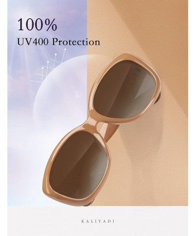 Graceful Square Sunglasses For Women, Wrap Frame with UV Protection 05 Pure Brown/ Brown Gradient $9.00 Designer