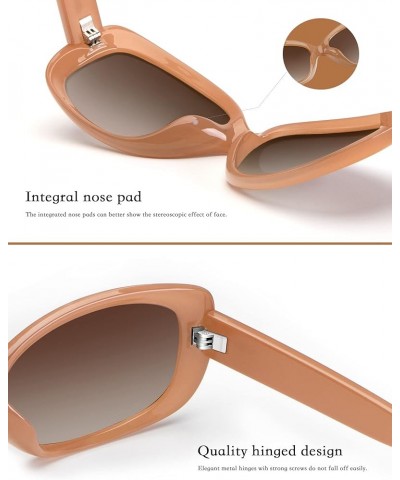 Graceful Square Sunglasses For Women, Wrap Frame with UV Protection 05 Pure Brown/ Brown Gradient $9.00 Designer