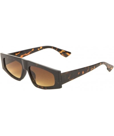 Diagonal Top Round Wide Geometric Retro Sunglasses Brown Demi $10.75 Rectangular