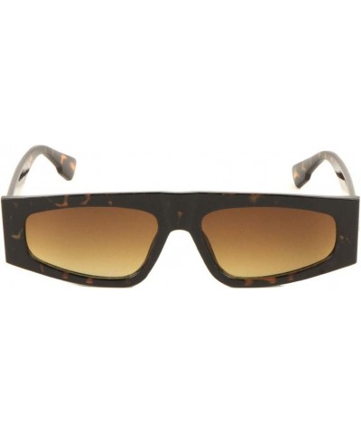 Diagonal Top Round Wide Geometric Retro Sunglasses Brown Demi $10.75 Rectangular