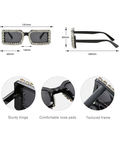 Fashion Small Rectangle Women Luxury Diamond Sunglasses Vintage Jelly Tea Eyewear Men Trending Shades UV400 Sun Glasses Light...