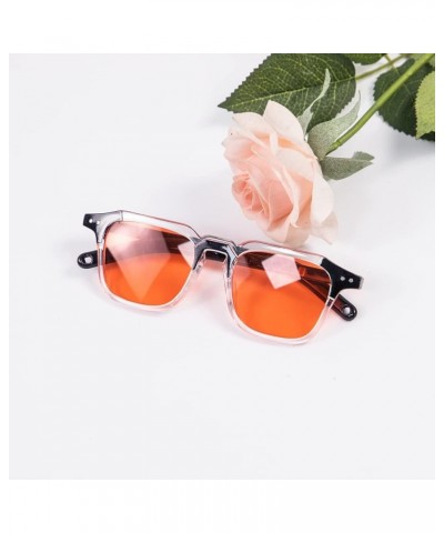 Men's & Women's Designer Sunglasses Fun Cool y2k Tony Stark Square Shades Clear Frame Teen Sun Glasses Red $12.05 Square