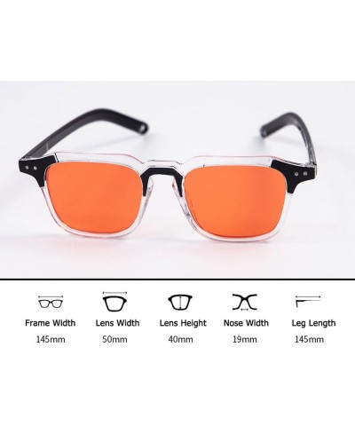 Men's & Women's Designer Sunglasses Fun Cool y2k Tony Stark Square Shades Clear Frame Teen Sun Glasses Red $12.05 Square