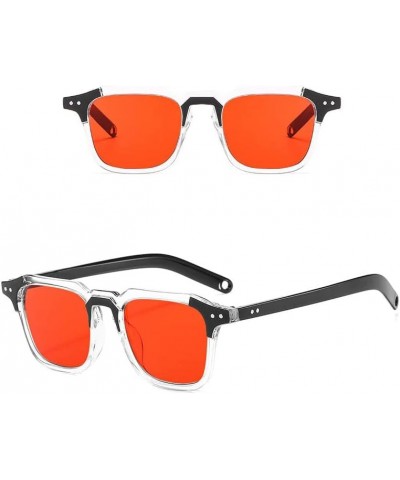 Men's & Women's Designer Sunglasses Fun Cool y2k Tony Stark Square Shades Clear Frame Teen Sun Glasses Red $12.05 Square