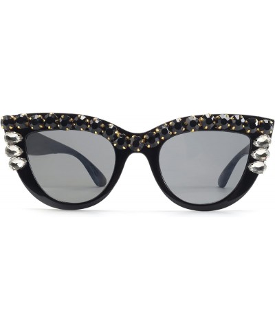 Sparkling Crystal Cat Eye Sunglasses UV Protection Rhinestone Sunglasses Diamond-2 $10.82 Cat Eye