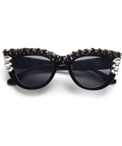 Sparkling Crystal Cat Eye Sunglasses UV Protection Rhinestone Sunglasses Diamond-2 $10.82 Cat Eye