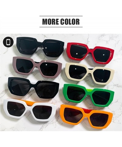 Retro Square Sunshade Sunglasses, Outdoor Holiday Glasses for Men and Women Street Shooting (Color : D, Size : Medium) Medium...