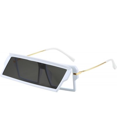 Flip-up One-piece Square Large Frame Sunglasses For Men And Women F $15.45 Designer