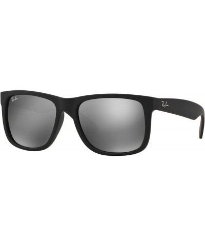 RB4165 Justin Sunglasses + Vision Group Accessories Bundle Rubber Black/Grey Mirror Silver (622/6g) $72.40 Square