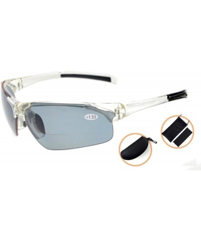 TR90 Unbreakable Sports Polarized Half-Rimless Bifocal Sunglasses +3.00 Clear/Grey Lens $15.07 Rimless