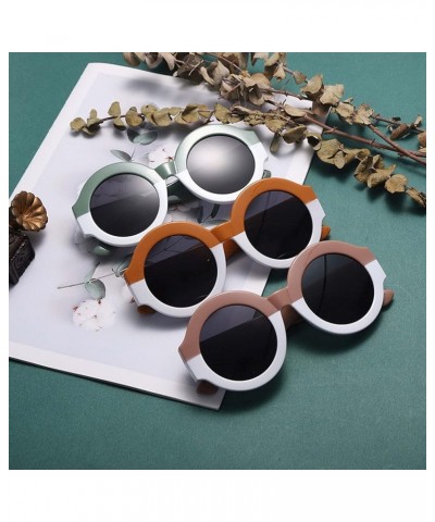 Large Frame Double Color Matching Sunglasses Retro Round Frame Party Street Shooting Decorative Glasses (Color : D, Size : Me...