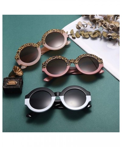 Large Frame Double Color Matching Sunglasses Retro Round Frame Party Street Shooting Decorative Glasses (Color : D, Size : Me...