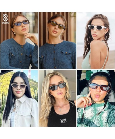 Trendy Polarized Narrow Cat Eye Sunglasses for Women Retro Cute Womens Shades SJ2284 Brown/Grading Brown $11.79 Cat Eye