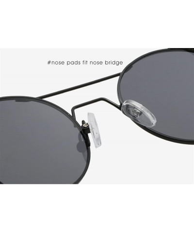 Retro Punk Round Frame Metal Sunglasses for Men and Women (Color : J, Size : 1) 1 C $11.90 Designer