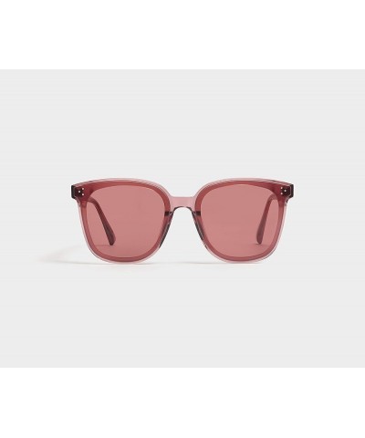 Polarized Fashion Square Sunglasses for Women Men Oversized Horned Vintage Shades Flat Lenses C5 Clear Red Frame/Red Lens $6....