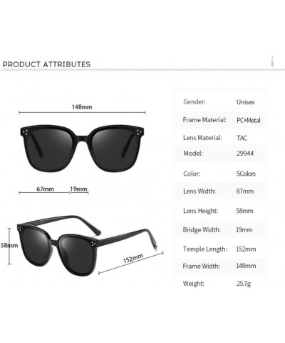 Polarized Fashion Square Sunglasses for Women Men Oversized Horned Vintage Shades Flat Lenses C5 Clear Red Frame/Red Lens $6....