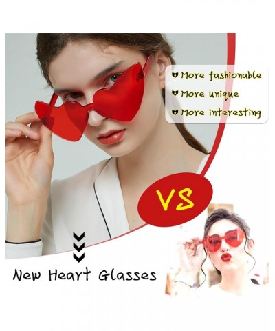 18 Pairs Heart Sunglasses Rimless Heart Glasses for Women Colored Heart Shaped Sunglasses Pack Party Favors 6 Pink, 6 Hot Pin...