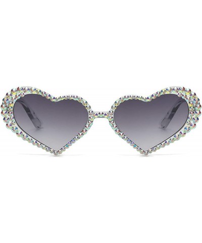 Heart Love Shaped Rhinestone Sunglasses Women Crystal Diamond Sun Glasses Female Fashion Pink Decoration Eyewear Gary $9.30 D...