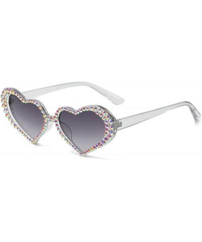 Heart Love Shaped Rhinestone Sunglasses Women Crystal Diamond Sun Glasses Female Fashion Pink Decoration Eyewear Gary $9.30 D...