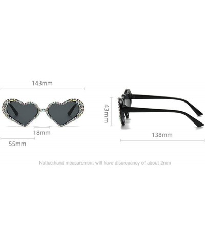 Heart Love Shaped Rhinestone Sunglasses Women Crystal Diamond Sun Glasses Female Fashion Pink Decoration Eyewear Gary $9.30 D...