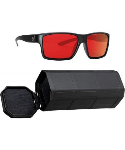 Magpul Explorer Sunglasses Tactical Ballistic Sports Eyewear Shooting Glasses for Men Matte Black Frame Gray Lens with Red Mi...