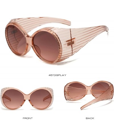 Retro Round Punk Sunglasses For Women Men Fashion Y2K Sun Glasses Ladies Candy Color Eyewear UV400 Shades Tea $9.14 Round