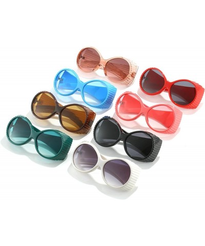 Retro Round Punk Sunglasses For Women Men Fashion Y2K Sun Glasses Ladies Candy Color Eyewear UV400 Shades Tea $9.14 Round