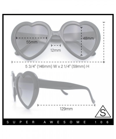 Womens Rusta Rainbow Mirror Lens Plastic Frame Heart Shape Sunglasses Black - Smoke $7.77 Heart