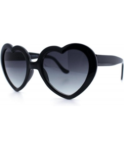 Womens Rusta Rainbow Mirror Lens Plastic Frame Heart Shape Sunglasses Black - Smoke $7.77 Heart