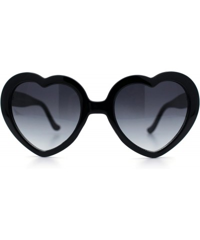 Womens Rusta Rainbow Mirror Lens Plastic Frame Heart Shape Sunglasses Black - Smoke $7.77 Heart