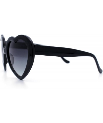 Womens Rusta Rainbow Mirror Lens Plastic Frame Heart Shape Sunglasses Black - Smoke $7.77 Heart