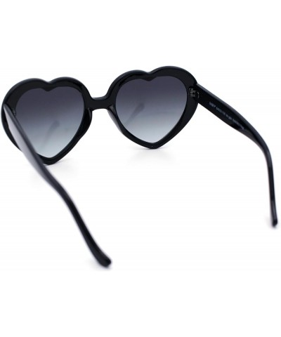 Womens Rusta Rainbow Mirror Lens Plastic Frame Heart Shape Sunglasses Black - Smoke $7.77 Heart