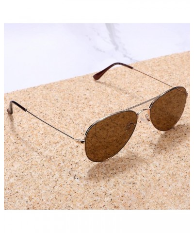 Small Aviator Sunglasses for Teenage Boys Girls Classic Outdoor Sun Shades 100% UV Protection Metal Frame C5 - Gold Frame | B...