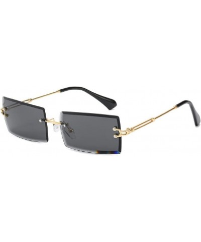 Rimless Rectangle Sunglasses Women Men Shades Designer Gradient UV400 Sun Glasses Retro Frameless Sunglasses 3 $24.62 Rimless