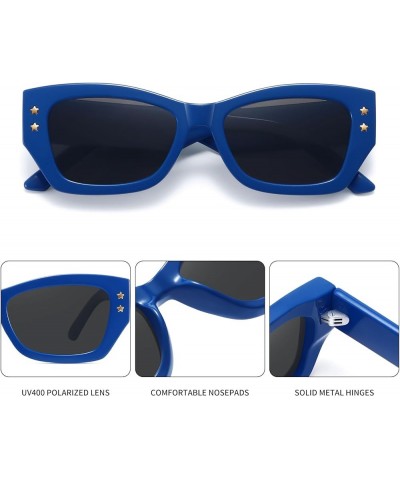 Square Cat Eye Sunglasses for Women Retro Classic Trendy Cateye Shades Sunnies FZN818 Blue/Gray $11.99 Square