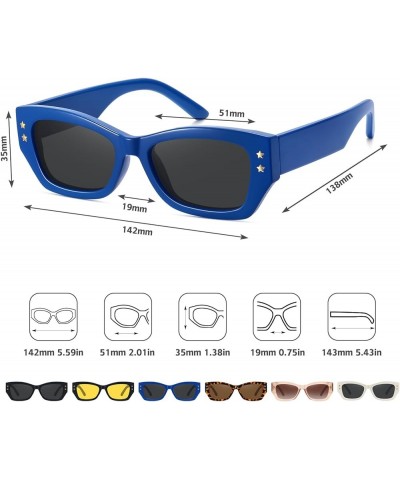 Square Cat Eye Sunglasses for Women Retro Classic Trendy Cateye Shades Sunnies FZN818 Blue/Gray $11.99 Square