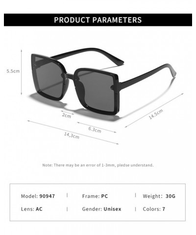 Square Personality Large Frame UV400 Men And Women Sunglasses Outdoor Holiday Trendy UV400 Sunglasses Gift D $11.69 Designer