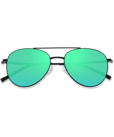 Classic Women's Double Bridge Metal Full Rim Polarized Green Mirrored Reading Glasses Outdoor Sunglasses Reader-Black||+1.50 ...