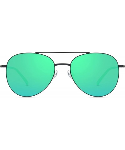 Classic Women's Double Bridge Metal Full Rim Polarized Green Mirrored Reading Glasses Outdoor Sunglasses Reader-Black||+1.50 ...