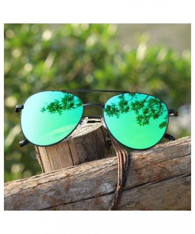 Classic Women's Double Bridge Metal Full Rim Polarized Green Mirrored Reading Glasses Outdoor Sunglasses Reader-Black||+1.50 ...