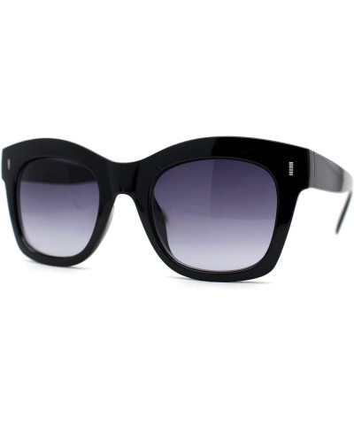 Womens Thick Horn Rim Hipster Boyfriend Sunglasses Black / Smoke $8.22 Designer