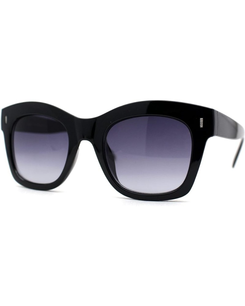 Womens Thick Horn Rim Hipster Boyfriend Sunglasses Black / Smoke $8.22 Designer