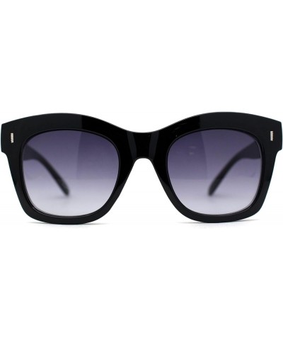 Womens Thick Horn Rim Hipster Boyfriend Sunglasses Black / Smoke $8.22 Designer