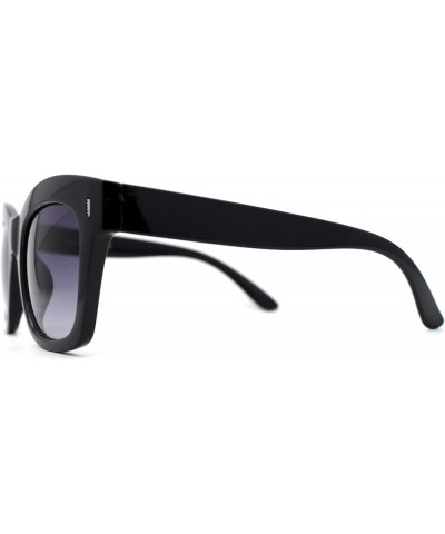 Womens Thick Horn Rim Hipster Boyfriend Sunglasses Black / Smoke $8.22 Designer