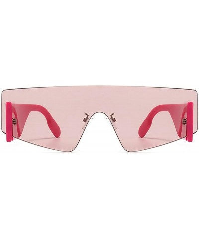 Rimless One-piece Sunglasses Men and Women Thick Legs Windproof Glasses Pink $11.09 Rimless