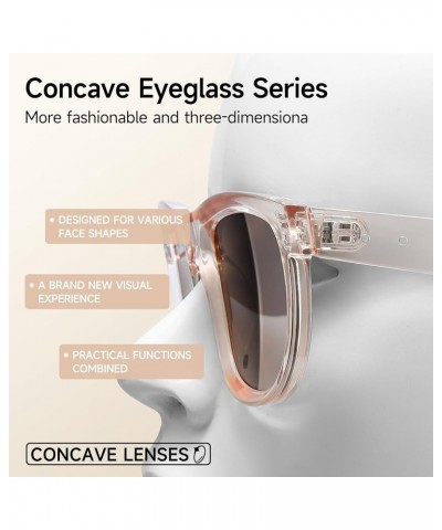 Concave Square Sunglasses Womens Mens Trendy Polarized Sunglasses Concave Outer and convex Inner Design UV400 58750 Champagne...