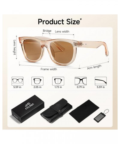 Concave Square Sunglasses Womens Mens Trendy Polarized Sunglasses Concave Outer and convex Inner Design UV400 58750 Champagne...